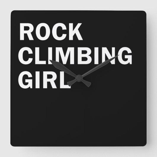 ロッククライミング女 スクエア壁時計 (正面)