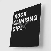 ロッククライミング女 スクエア壁時計 (傾斜)