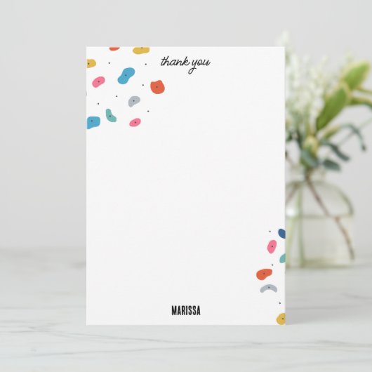 ロッククライミング かわいい子供たち カラフル サンキューカード (スタンド正面)