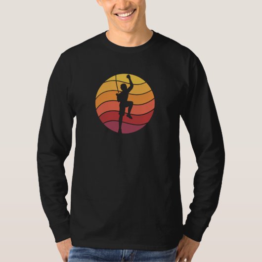 ロッククライミング クライマー レトロ Tシャツ (正面)