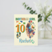 ロッククライミング バースデーガール アドベンチャー レディ ポストカード (スタンド正面)