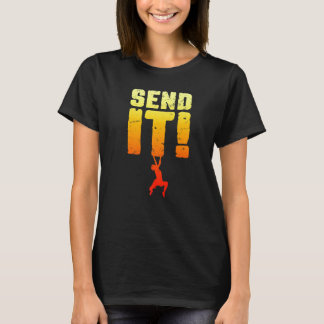 ロッククライミング ボルダリング クライマー 少年 2 Send It Tシャツ