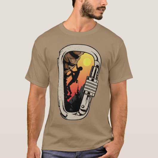 ロッククライミング ボルダリング クライミング カラビナ フレンド Tシャツ (正面)