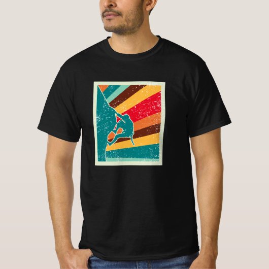 ロッククライミング レトロ ヴィンテージ Tシャツ (正面)