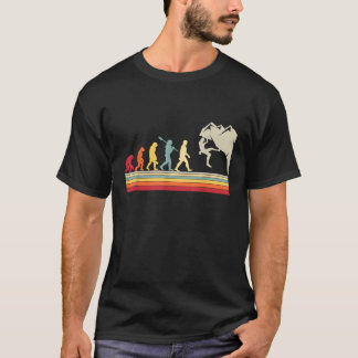 ロッククライミング 人類の進化 ヴィンテージ クライマー Tシャツ