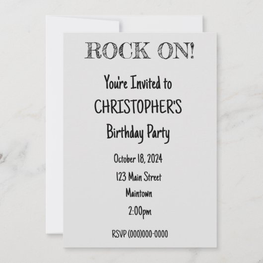 ロッククライミング 招待状 (裏面)