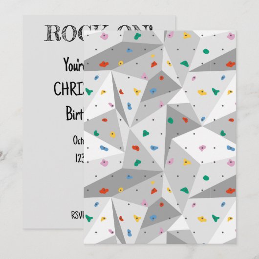 ロッククライミング 招待状 (正面/裏面)