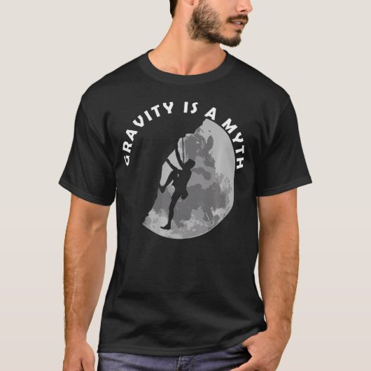 ロッククライミング 重力は神話 Tシャツ (正面)