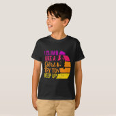 ロッククライミングTシャツ 女子の力 - 日没 Tシャツ (正面フル)
