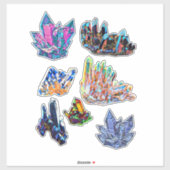 ロッククリスタルジェムストーンズ抽象芸術アート シール (シート)