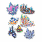 ロッククリスタルジェムストーンズ抽象芸術アート シール (正面)