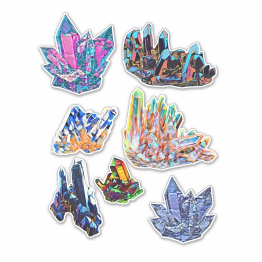 ロッククリスタルジェムストーンズ抽象芸術アート シール (正面)