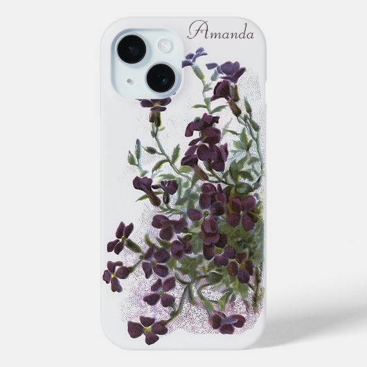 ロッククレス観賞用顕花植物イラストレーション Case-Mate iPhoneケース (裏面)