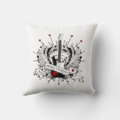 ロッククールとロールのキッズギタ生まれーをロック音楽に クッション (裏面)