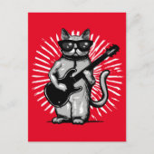 ロッククールアンドロールキャッ遊トのエレキギター ポストカード (正面)