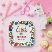 ロッククールカラフルウォールクライムマウンテンアドレナリン ペーパープレート (パーティー)