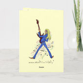 ロッククールギタリストハッピーバースデーカードデザイン カード (裏面)