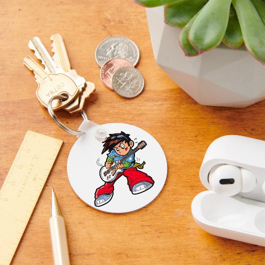 ロッククールスターギタリストおもしろいミュージシャン キーホルダー