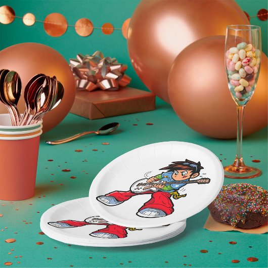 ロッククールスターギタリストおもしろいミュージシャン ペーパープレート