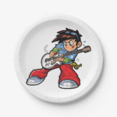 ロッククールスターギタリストおもしろいミュージシャン ペーパープレート (正面)