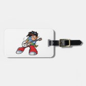 ロッククールスターギタリストおもしろいミュージシャン ラゲッジタグ (正面横)