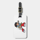 ロッククールスターギタリストおもしろいミュージシャン ラゲッジタグ (正面縦)