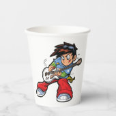 ロッククールスターギタリストおもしろいミュージシャン 紙コップ (正面)