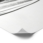 ロックグラスのウイスキーのミニマリストのラインアートII ポスター (角)