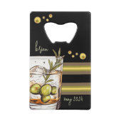 ロックグラス | オリーブ | 男の子の夜の外出 クレジットカード栓抜き (裏面)