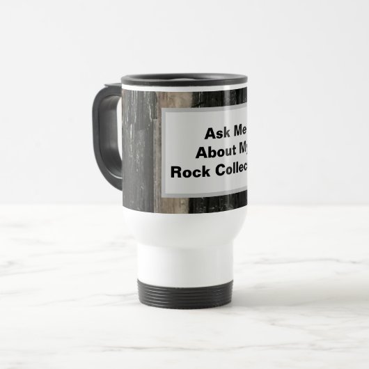 ロックコレクおもしろいタ白黒ストライプの地質学 トラベルマグ (正面左)