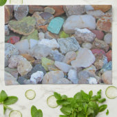 ロックコレクション自然ロックーンカラフルストーンズ キッチンタオル (折り畳み)