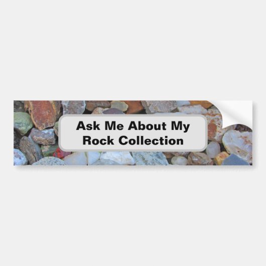 ロックコレクション自然ロックーンカラフルストーンズ バンパーステッカー (正面)