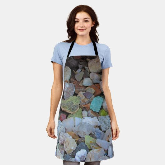 ロックコレクション自然写真原石 エプロン (着用した状態)