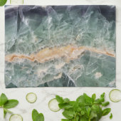 ロックコレクターユーモア紫の緑の研磨石 キッチンタオル (折り畳み)