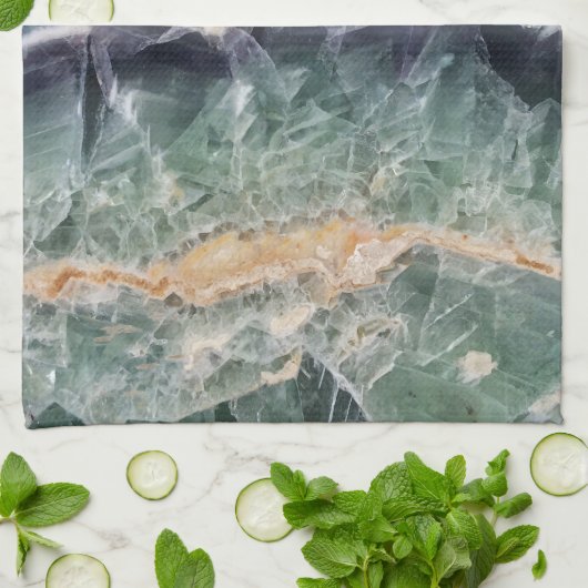 ロックコレクターユーモア紫の緑の研磨石 キッチンタオル (折り畳み)