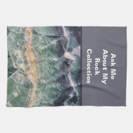 ロックコレクターユーモア紫の緑の研磨石 キッチンタオル