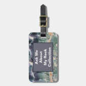 ロックコレクターユーモア紫の緑の研磨石 ラゲッジタグ (正面縦)