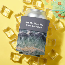 ロックコレクターユーモア紫の緑の研磨石 缶クーラー