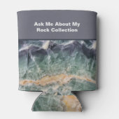 ロックコレクターユーモア紫の緑の研磨石 缶クーラー (裏面)