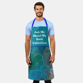 ロックコレクターユーモア青い緑の霜降り石 エプロン (着用した状態)