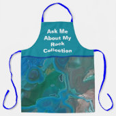 ロックコレクターユーモア青い緑の霜降り石 エプロン (正面)