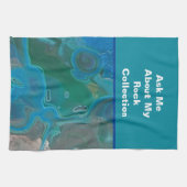 ロックコレクターユーモア青い緑の霜降り石 キッチンタオル (横)