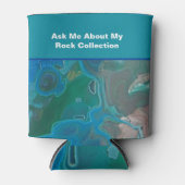 ロックコレクターユーモア青い緑の霜降り石 缶クーラー (正面)