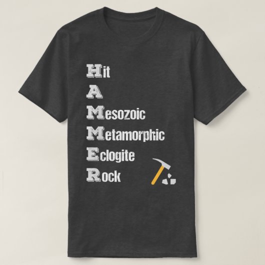 ロックコレクター地質学者ツールロックハウンドハンマーd tシャツ (デザイン正面)