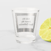 ロックコレクユーモアのあるタ白黒ストライプのストーン ショットグラス (裏面)