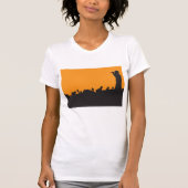 ロックコンサートの観客のシルエット ミュージックフェスティバル Tシャツ (正面)