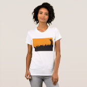 ロックコンサートの観客のシルエット ミュージックフェスティバル Tシャツ (正面フル)
