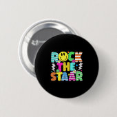 ロックザおもしろいスタールテストデイ先生キッズモティ 缶バッジ (正面&裏面)
