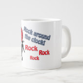 ロックザのまわりにクロックの黄金色の曲のタイトル ジャンボコーヒーマグカップ (正面右)
