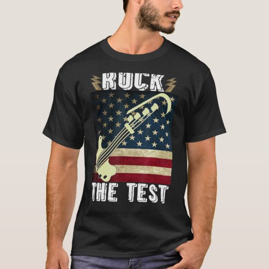 ロックザテストギター先生試験日テスト日 Tシャツ (正面)